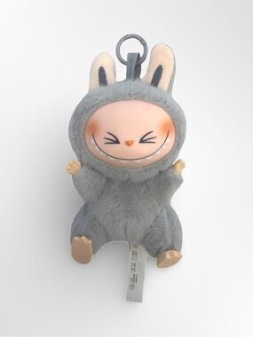 The Monsters Charm Key Chain Bunny Plush with Smiling Face